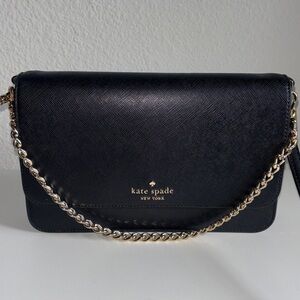Kate Spade Black Shoulder Bag with Gold Chain